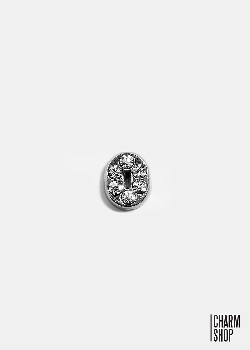 Silver Number 0 Locket Charm