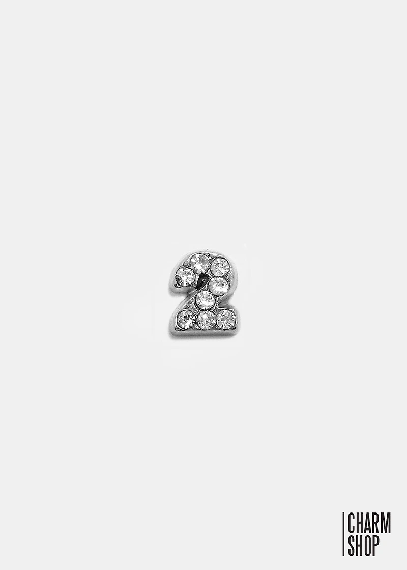 Silver Number 2 Locket Charm