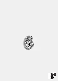 Silver Number 6 Locket Charm