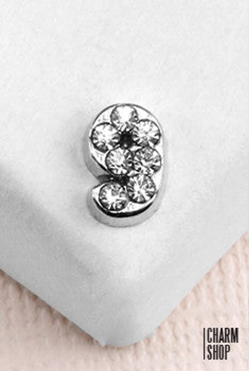 Silver Number 9 Locket Charm
