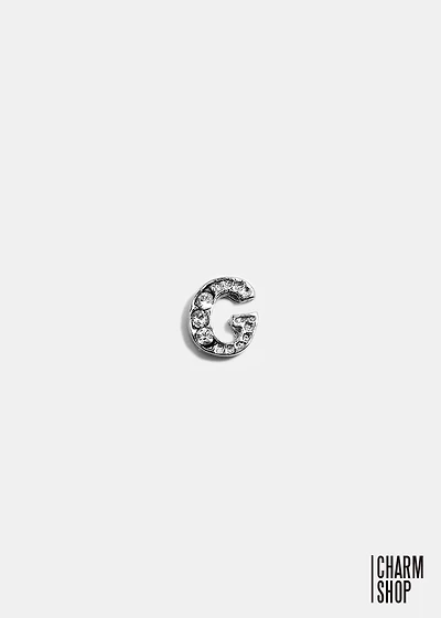 Silver Initial With Rhinestones Locket Charm