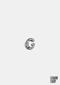 Silver Initial With Rhinestones Locket Charm