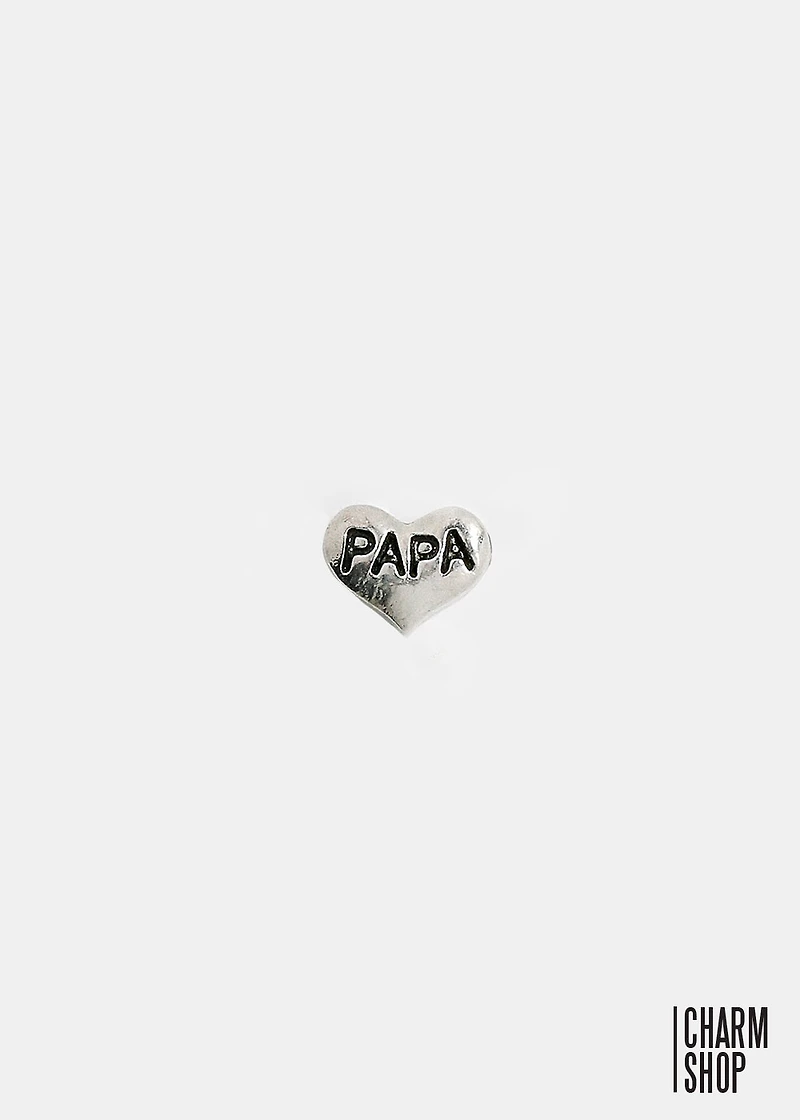 Papa Heart Locket Charm