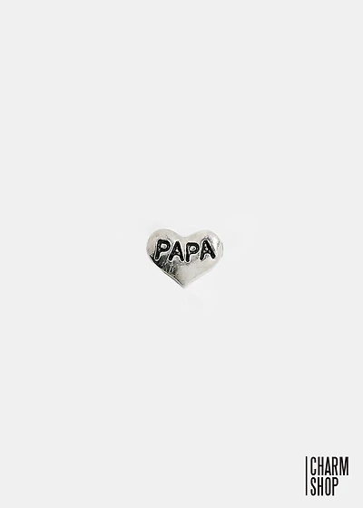 Papa Heart Locket Charm