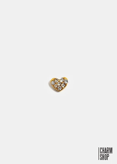 Rhinestone Heart Locket Charm