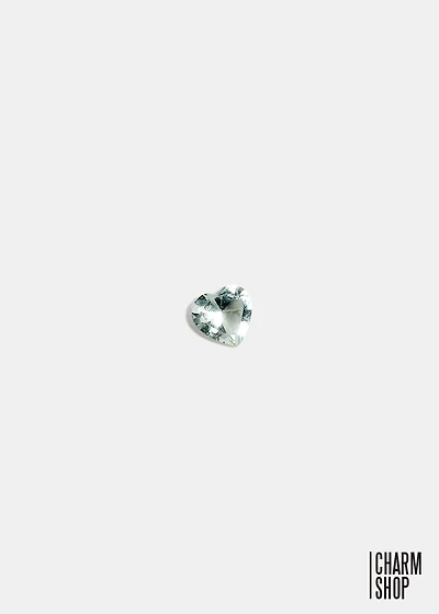 Clear Heart Accent Stone Locket Charm (2 stones)