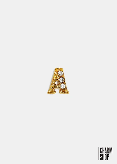 Gold Letter A Locket Charm