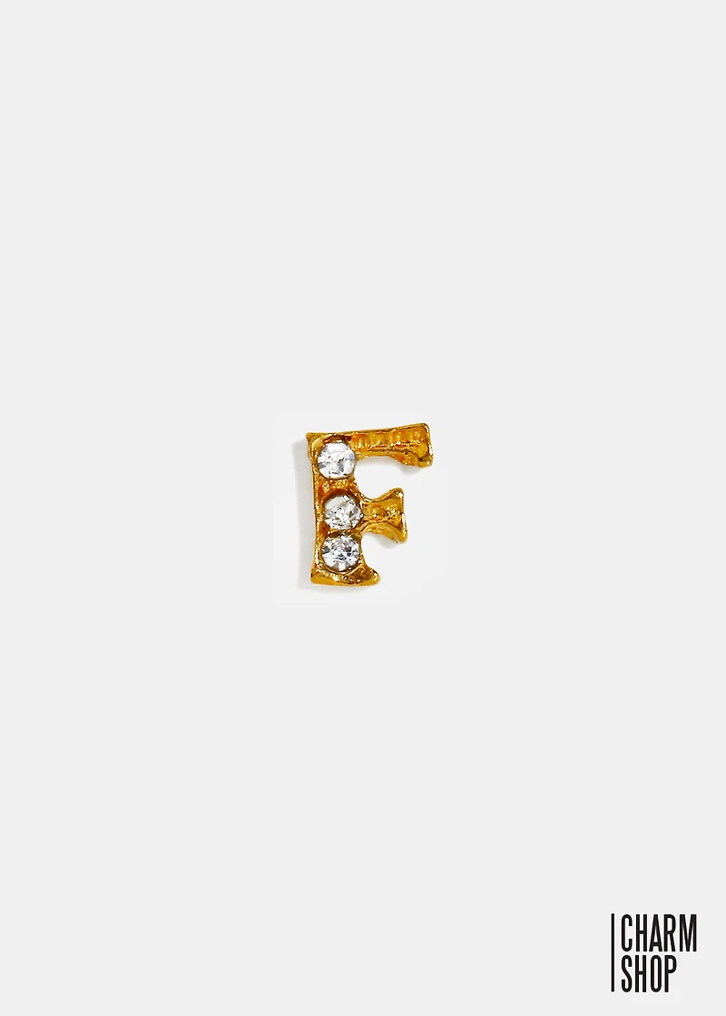 Gold Letter F Locket Charm