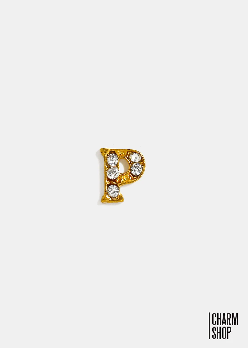 Gold Letter P Locket Charm