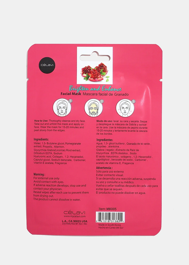 Pomegranate Brighten & Enhance Facial Sheet Mask