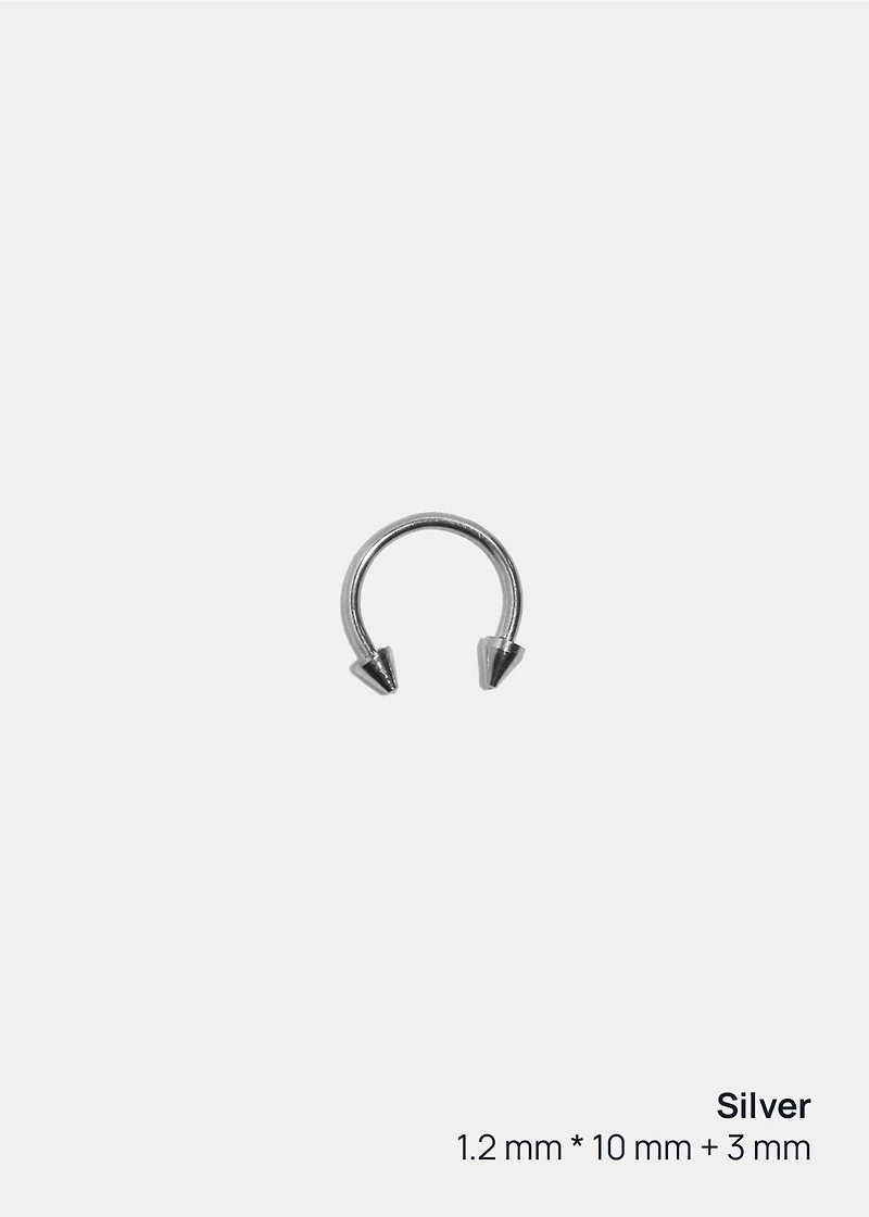 Miss A Body Jewelry - Spiked Horseshoe Hoop Earring