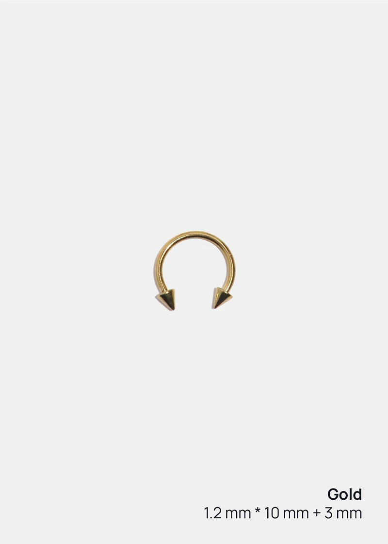 Miss A Body Jewelry - Spiked Horseshoe Hoop Earring