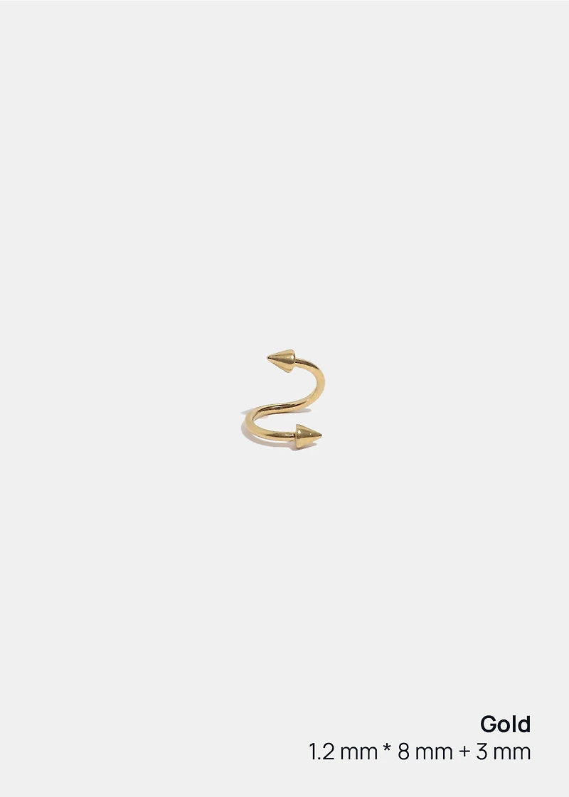 Miss A Body Jewelry - Spiked Spiral Hoop Earring