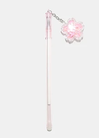 Pink Flower Dangling Charm Pen