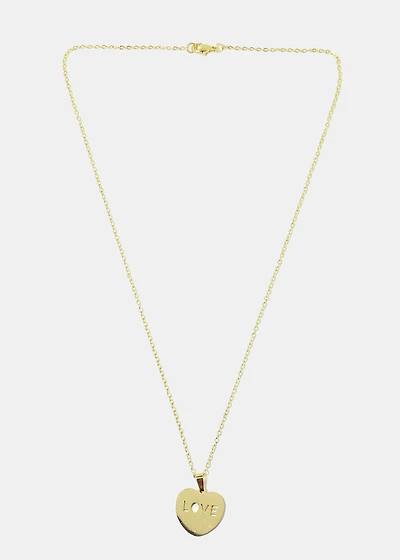 "LOVE" Heart Necklace & Earring Set