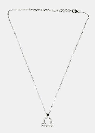 Rhinestone-Studded Libra Necklace