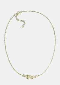Rhinestone-Studded Snake Necklace