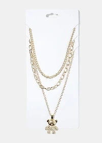 Teddy Bear Layered Necklace