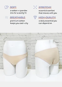 Her. Cotton Stretch Bikini - Nude