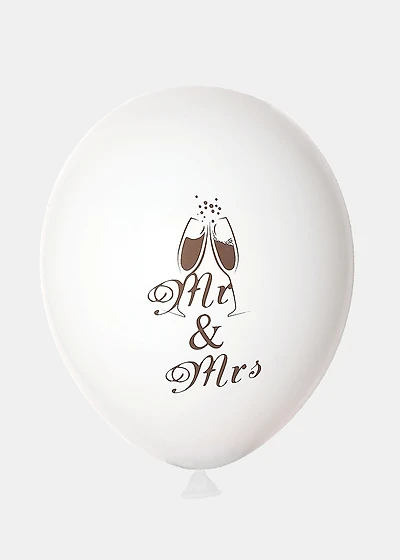 Official Key Items Party Balloon- 5pc Mr & Mrs