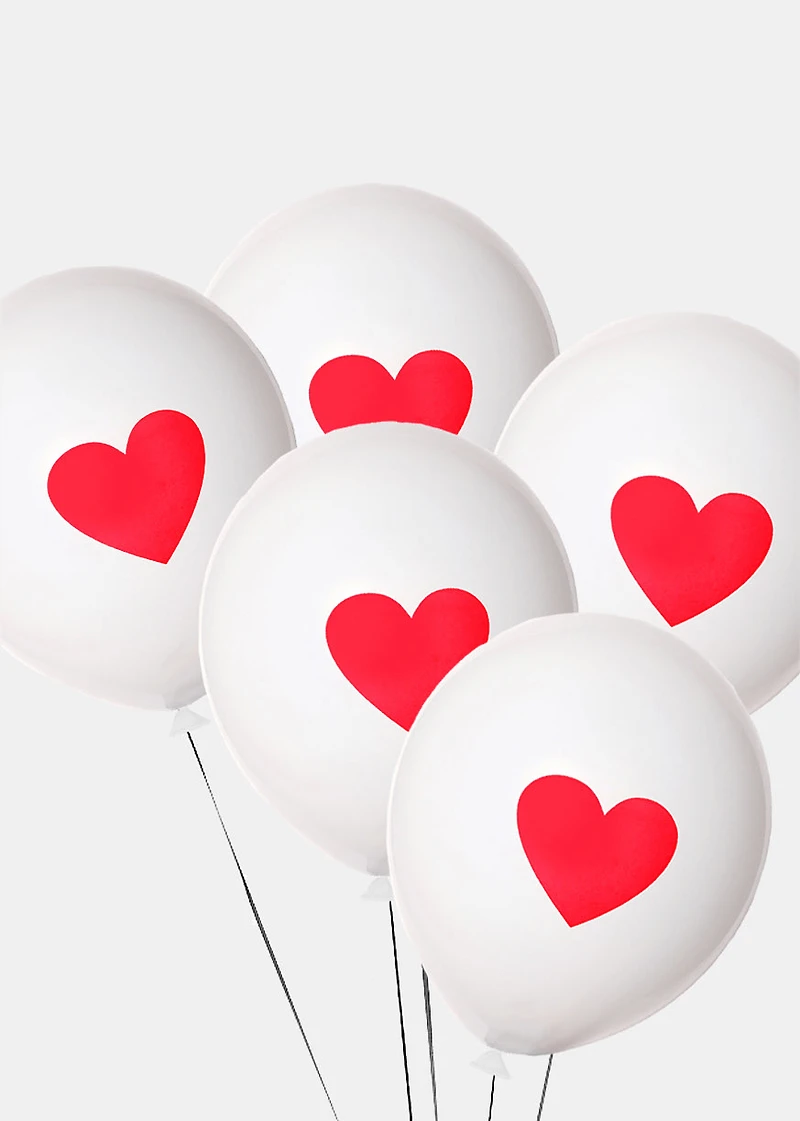 Official Key Items Party Balloon- 5pc Red Heart