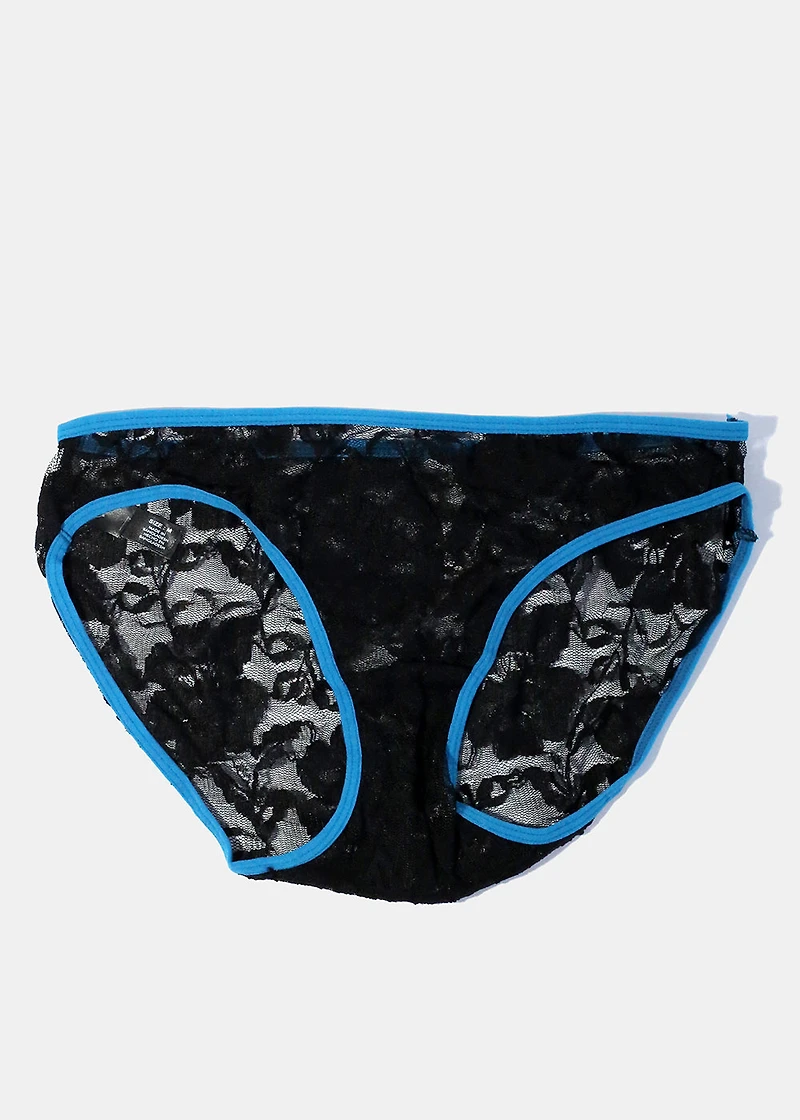 Black Lace with Blue Panty