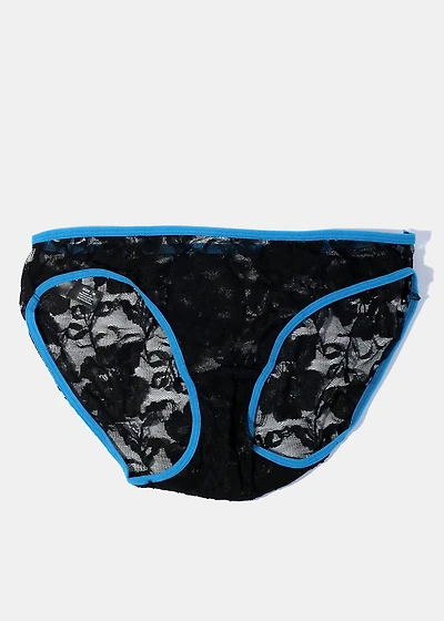 Black Lace with Blue Panty