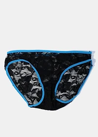 Black Lace with Blue Panty
