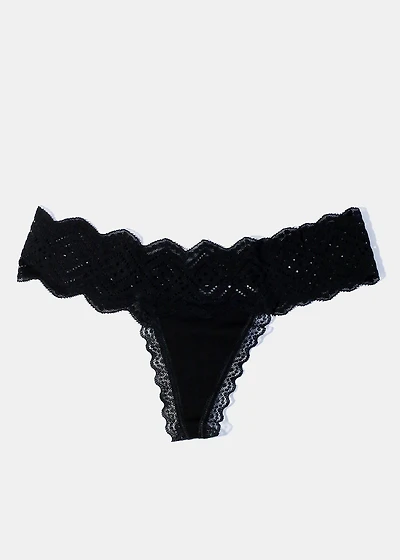 Black Lace Thong