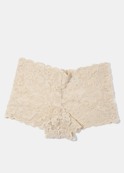 Beige Ladies Lace Boyshort