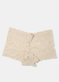 Beige Ladies Lace Boyshort
