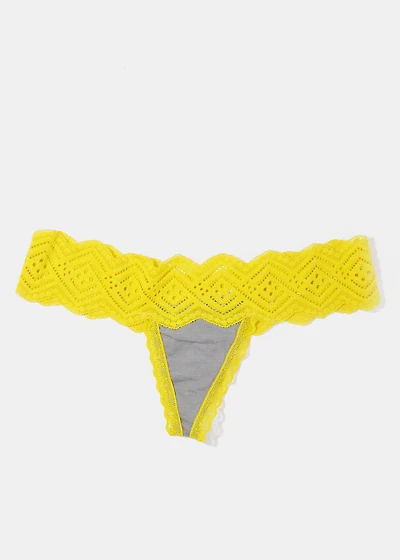 Yellow Lace Lady Thong