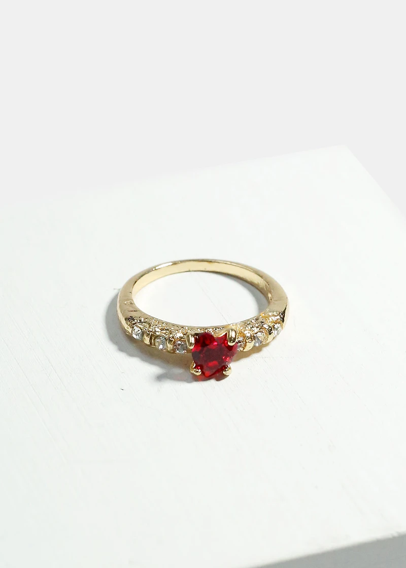Heart Rhinestone Ring