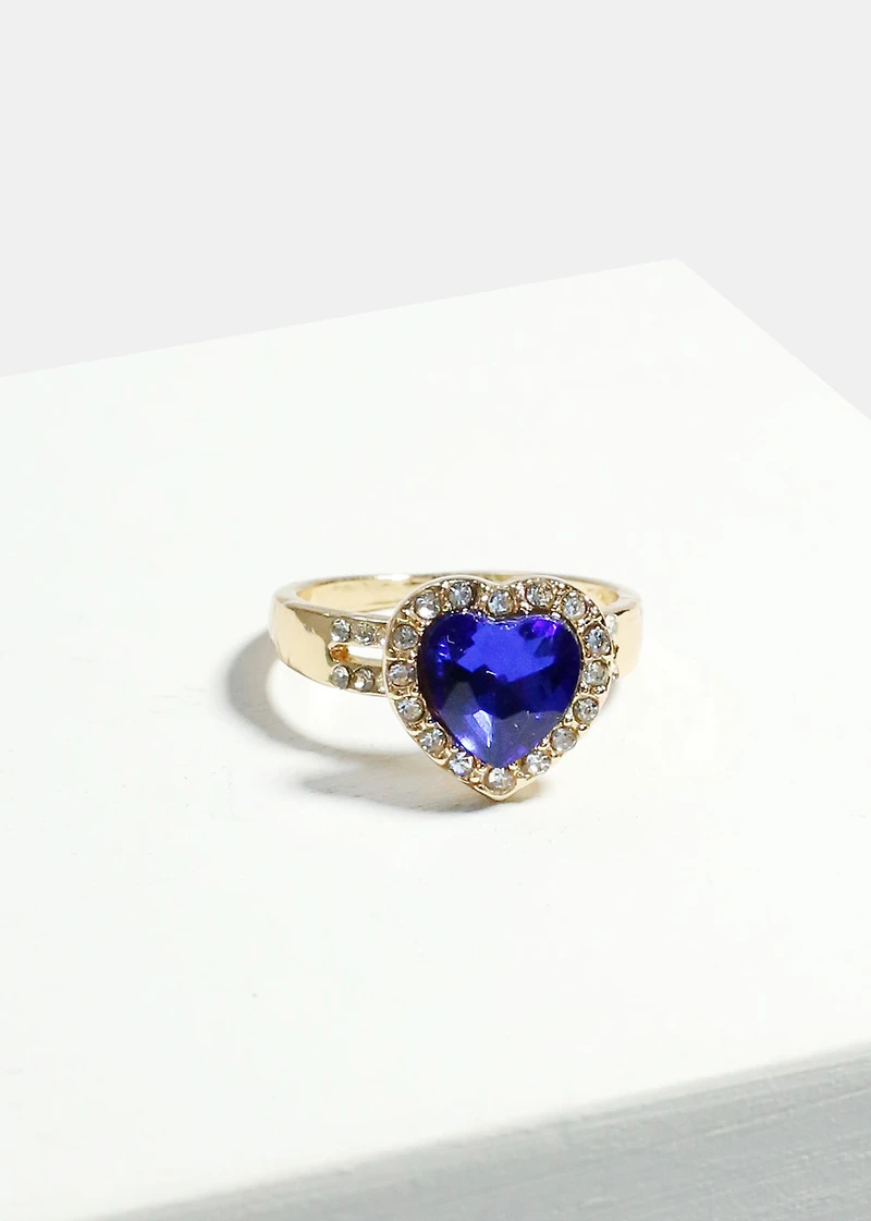 Large Heart Gem Ring