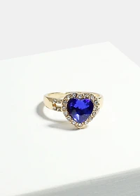 Large Heart Gem Ring