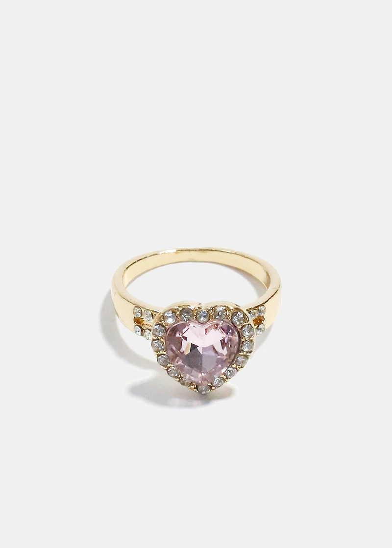Large Heart Gem Ring
