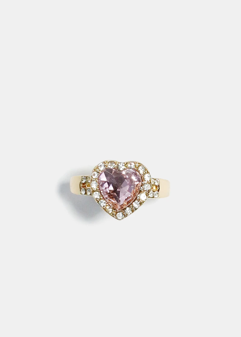 Large Heart Gem Ring