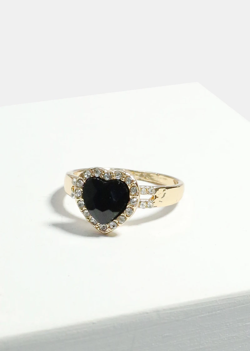 Large Heart Gem Ring