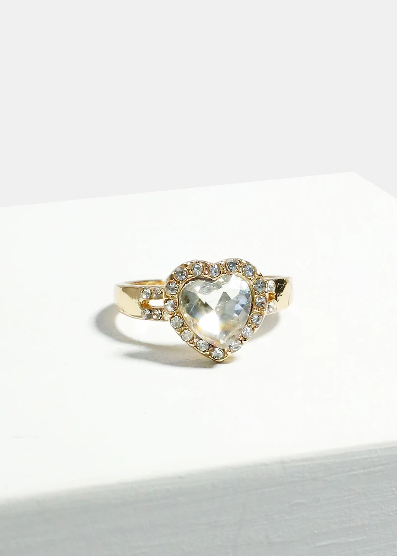 Large Heart Gem Ring