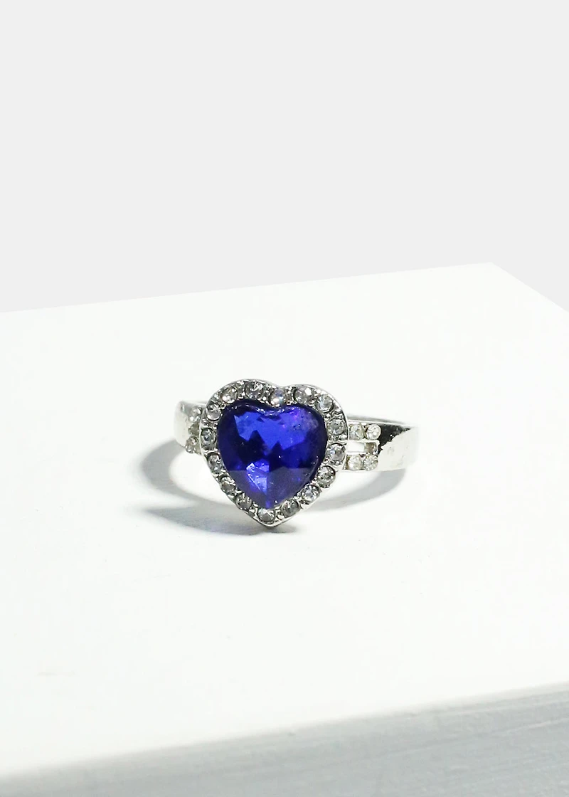 Large Heart Gem Ring