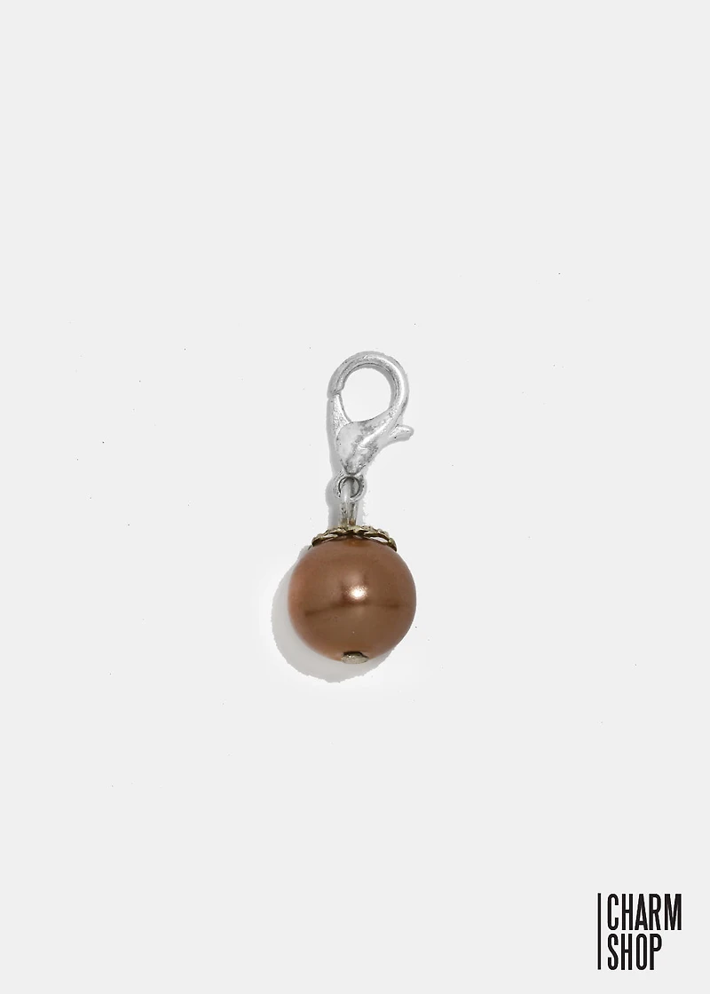 Dark Brown Pearl Dangle Charm