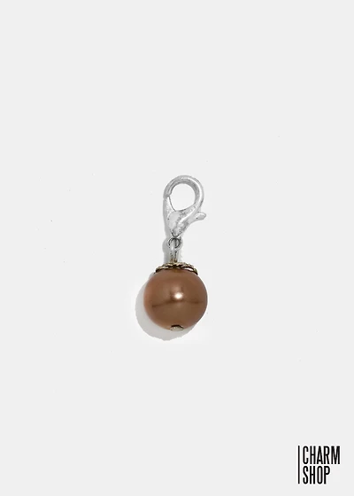 Dark Brown Pearl Dangle Charm