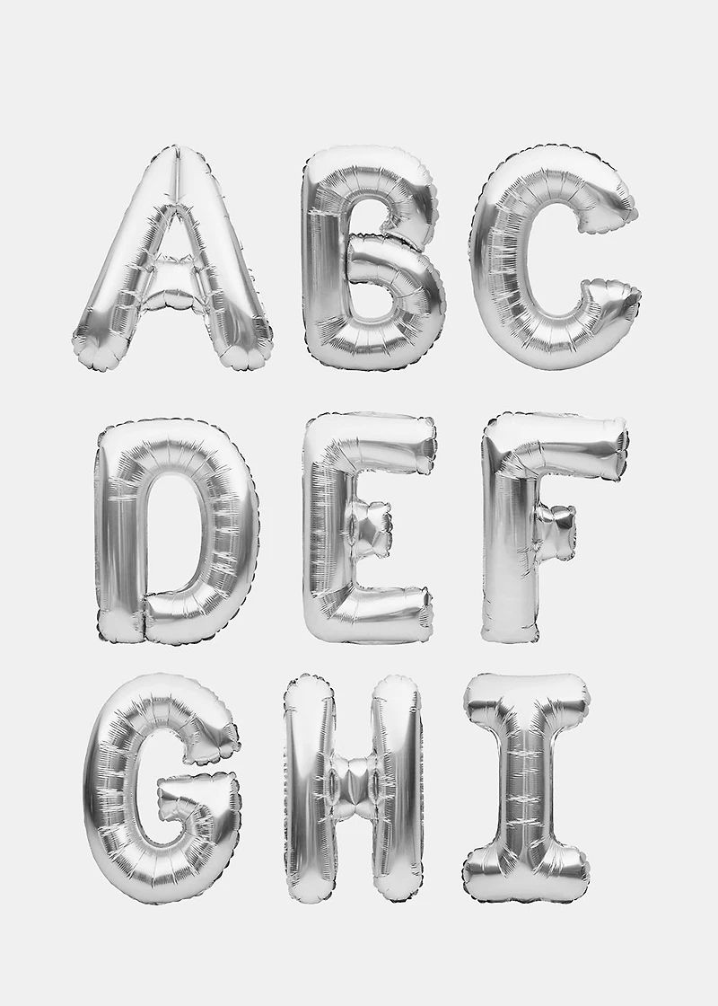 Official Key Items Party Balloons- Silver Letters