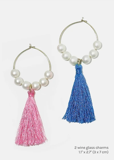 Beaded Tassel Wine Glass Marker Charms