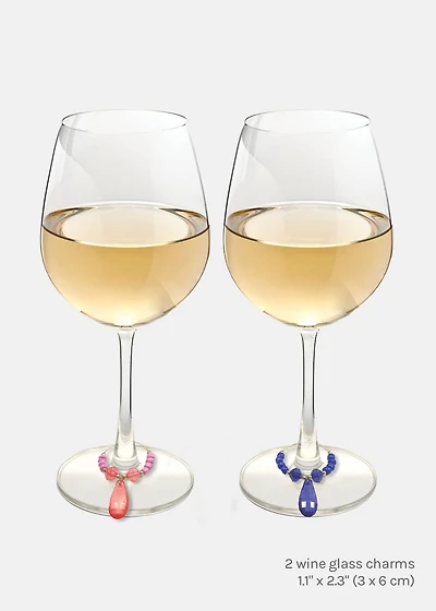 Beaded Crystal Glass Marker Charms