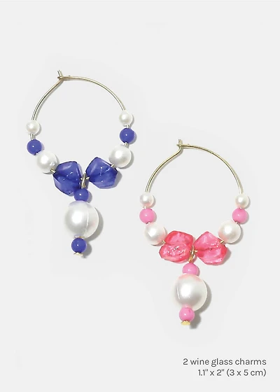 Beaded Pearl Wine Glass Marker Charms
