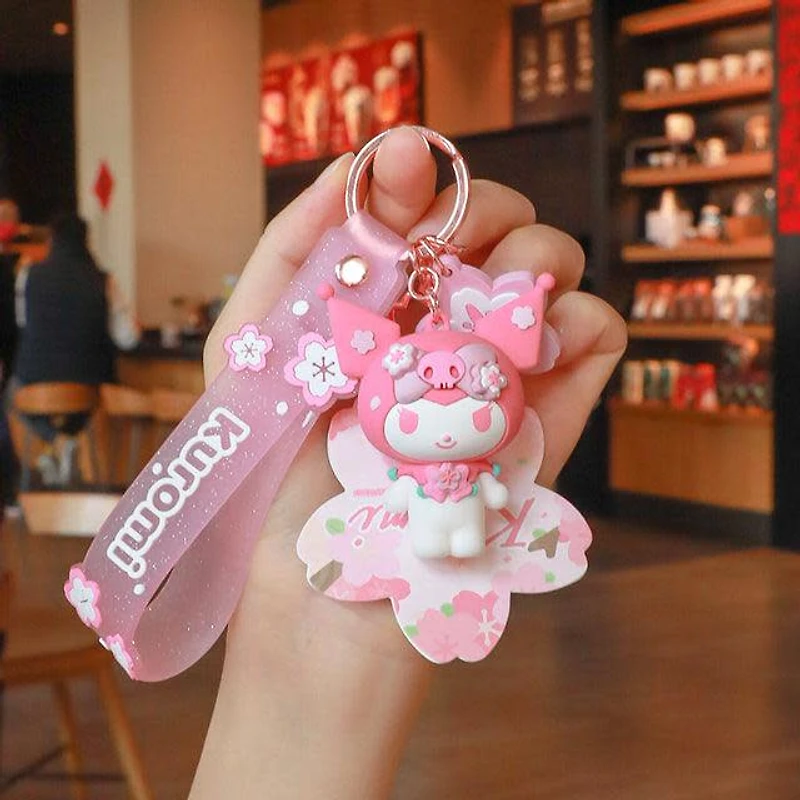 Sanrio Cherry Blossom Kuromi Keychain