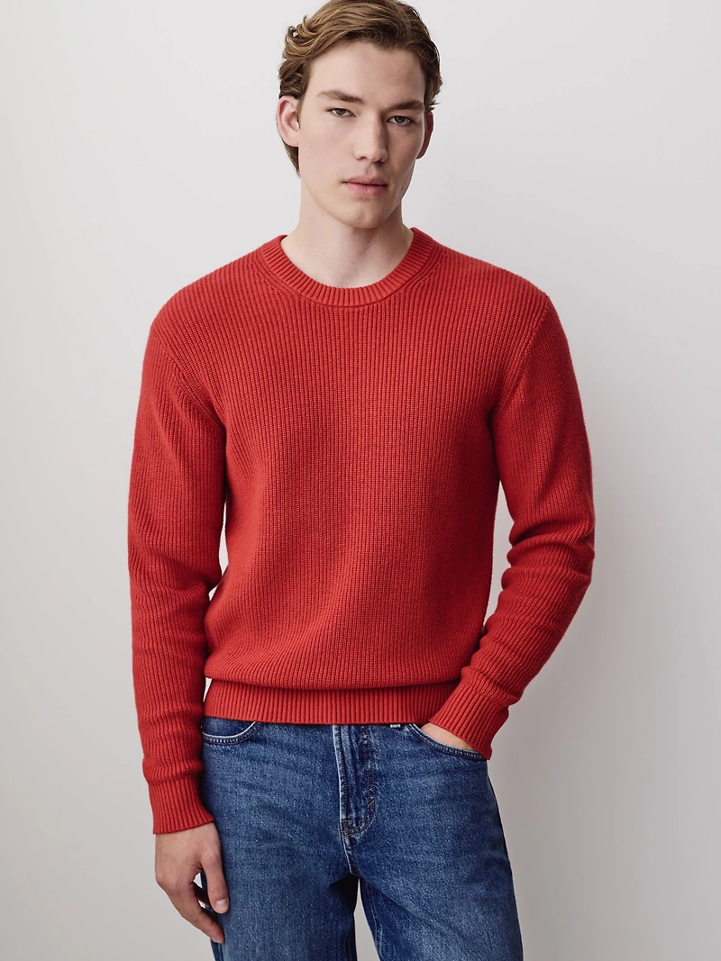 Cashmere-Blend Long-Sleeve Crew-Neck Sweater