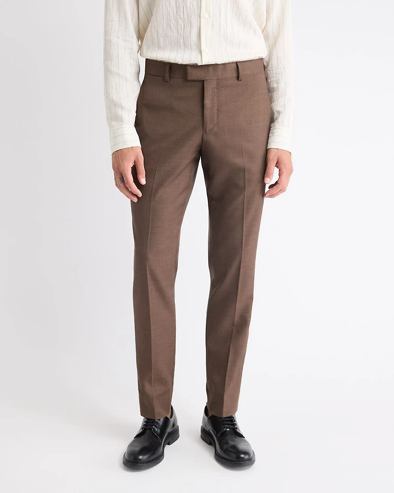 Slim-Fit Brown Suit Pant