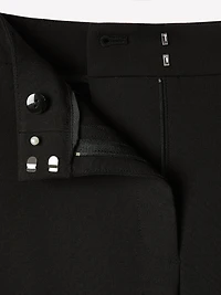 Pantalon en Sergé Épais à Taille Mi-Haute et Jambe Large
